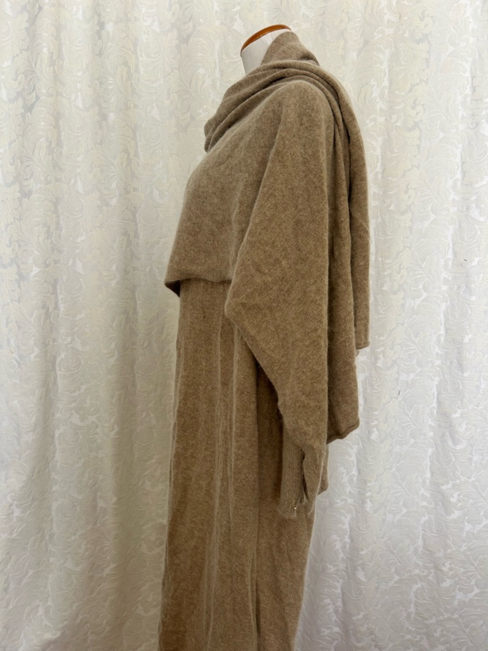 Elegant and Cozy Camel Knit Poncho cardigan